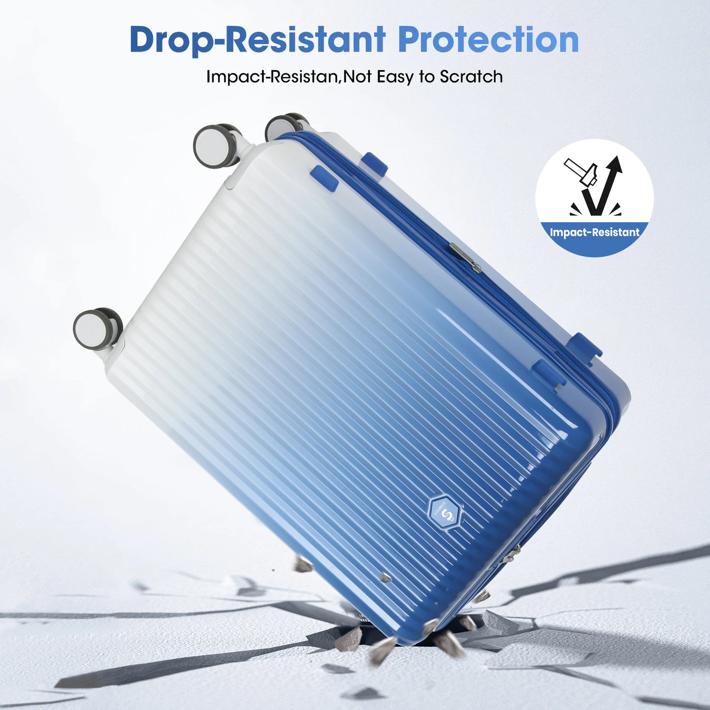 3pcs 20inch Luggage Set - Fashion Durable, Lightweight, And Secure Travel Companion With Spinner Wheels, TSA Lock, And Multi