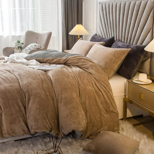 Jiangsu Velvet Shaggy Duvet Cover Set 2/3pc Ultra Soft