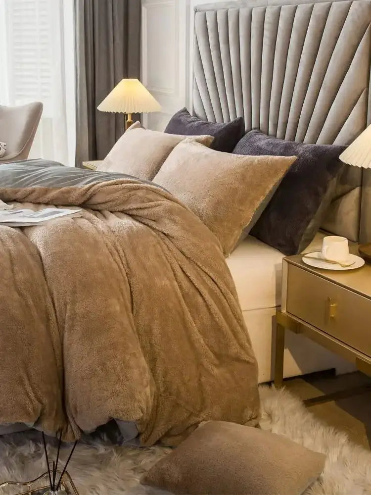 Jiangsu Velvet Shaggy Duvet Cover Set 2/3pc Ultra Soft