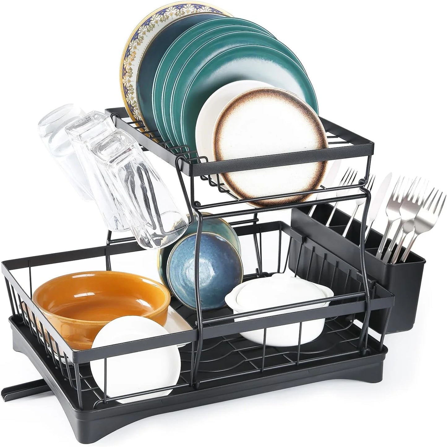 High-concerned Chemical 2-Tier Steel Dish Drying Rack