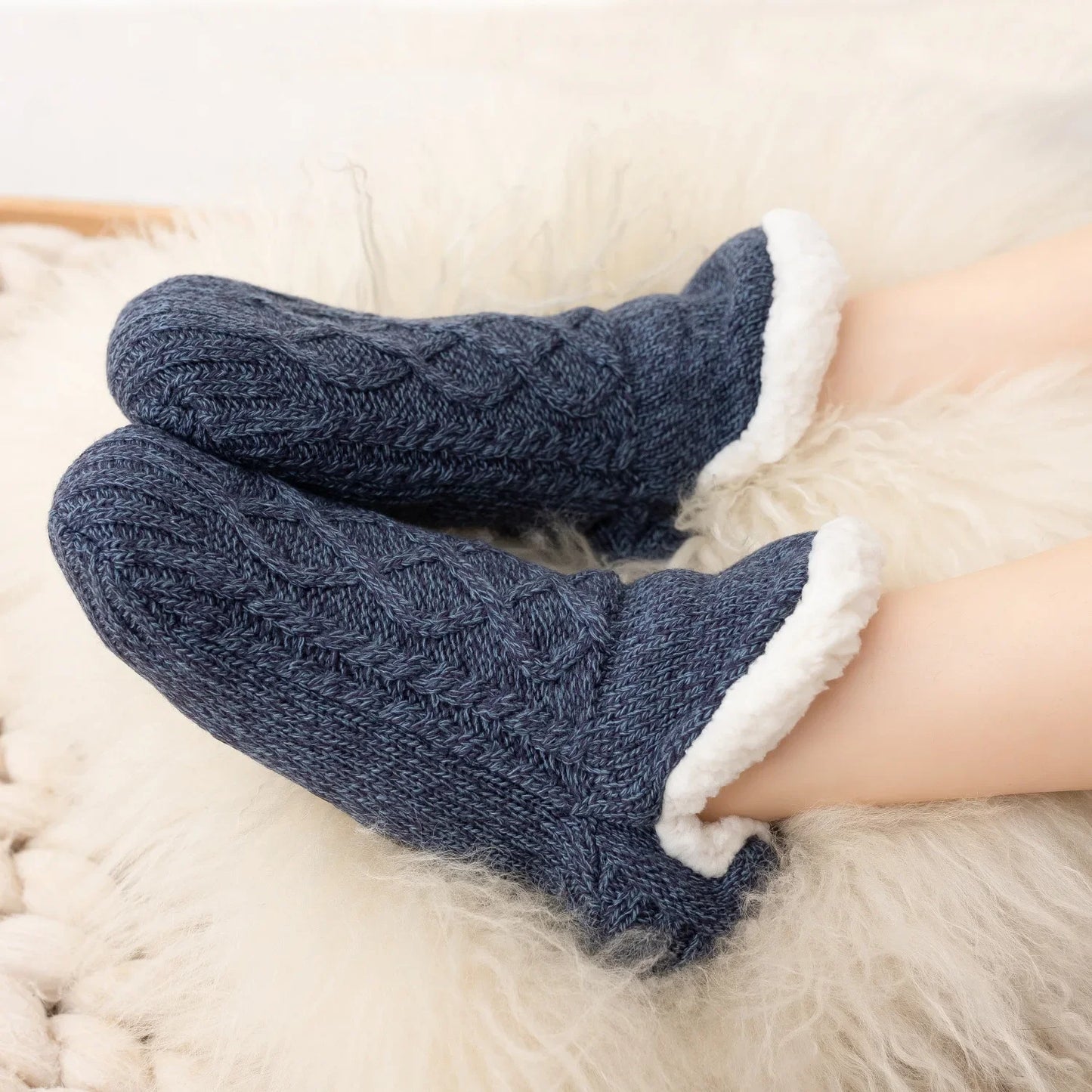 THASENECN Women's Winter Slipper Socks Cotton Warm Fuzzy Non Slip