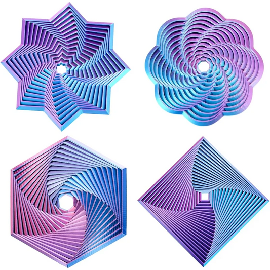 4 Pcs Fractal Fidget Hexagon, Stress Relief Sensory Toys for ADHD,Autism Whirling Spiral Design,Colorful Fidget Toy Christmas