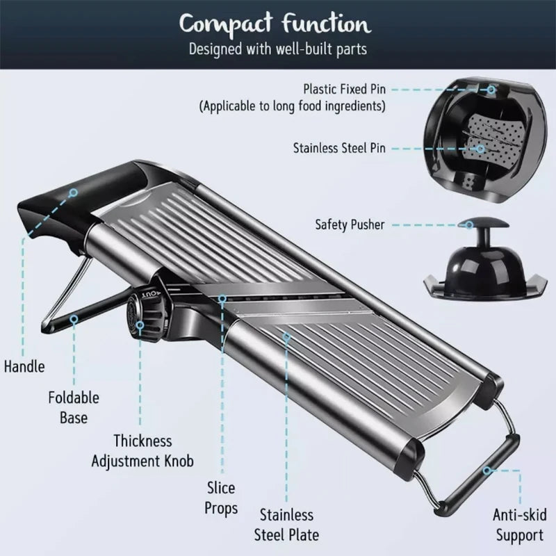 OMESER W1027 Adjustable Slicer Stainless Steel Vegetable Cutter