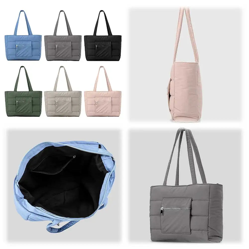 APWIKOGER Puffer Tote Bag Shoulder Carryall For Women With Zipper