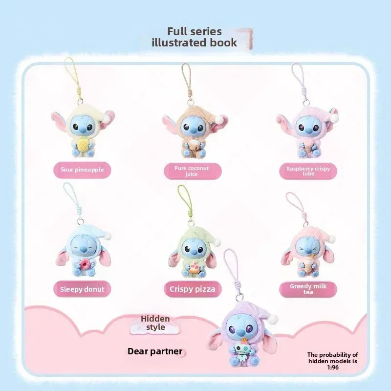 Miniso Disney Stitch Eat Some Thing Before Sleep Series Vinyl Blind Box Bag Pendant Cute Doll Mystery Box Toy Adult Gift
