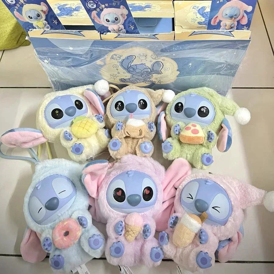 Miniso Disney Stitch Eat Some Thing Before Sleep Series Vinyl Blind Box Bag Pendant Cute Doll Mystery Box Toy Adult Gift