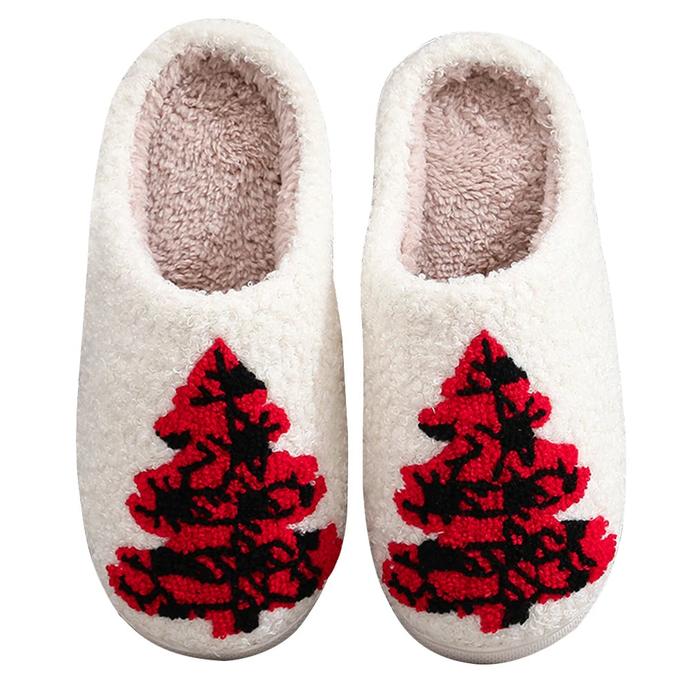 Christmas Tree Cotton Slippers For Indoor Comfort Breathable Unisex