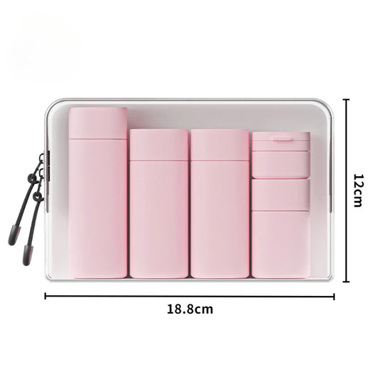 ‌6pc Silicone Travel Bottles Leak-Proof Set - Refillable Squeeze Tubes for Shampoo, Lotion, Cream, Carry-On Cosmetic Containers
