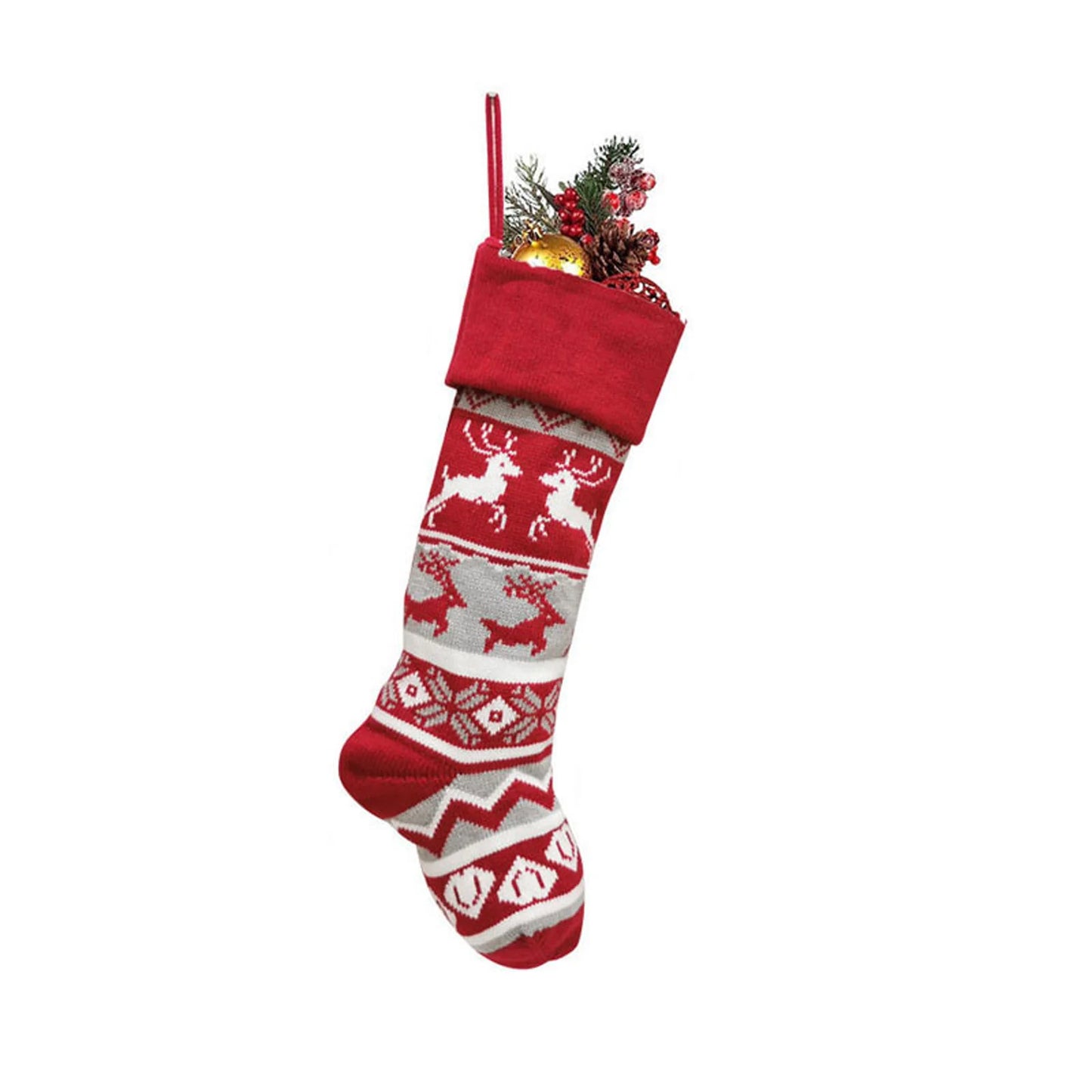 Christmas Decorations Christmas Decorations Wool Socks Red And Gray Elk Gift Bag Children'S Gift Bag Knitted Christmas Socks