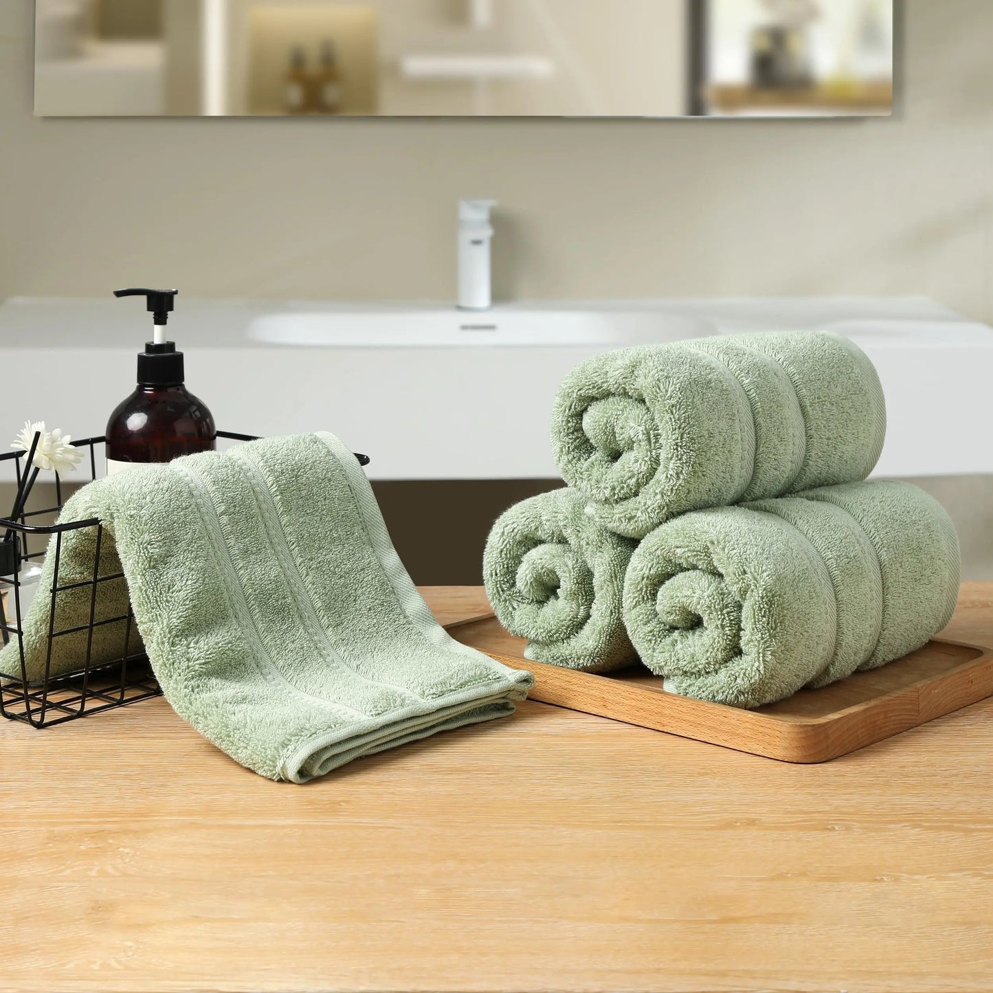 Simple&Opulence 100% Cotton Hand Towels- Set of 4 (16"x28"),Ultra Soft and Highly Absorbent 650GSM Face Towels for Bathroom
