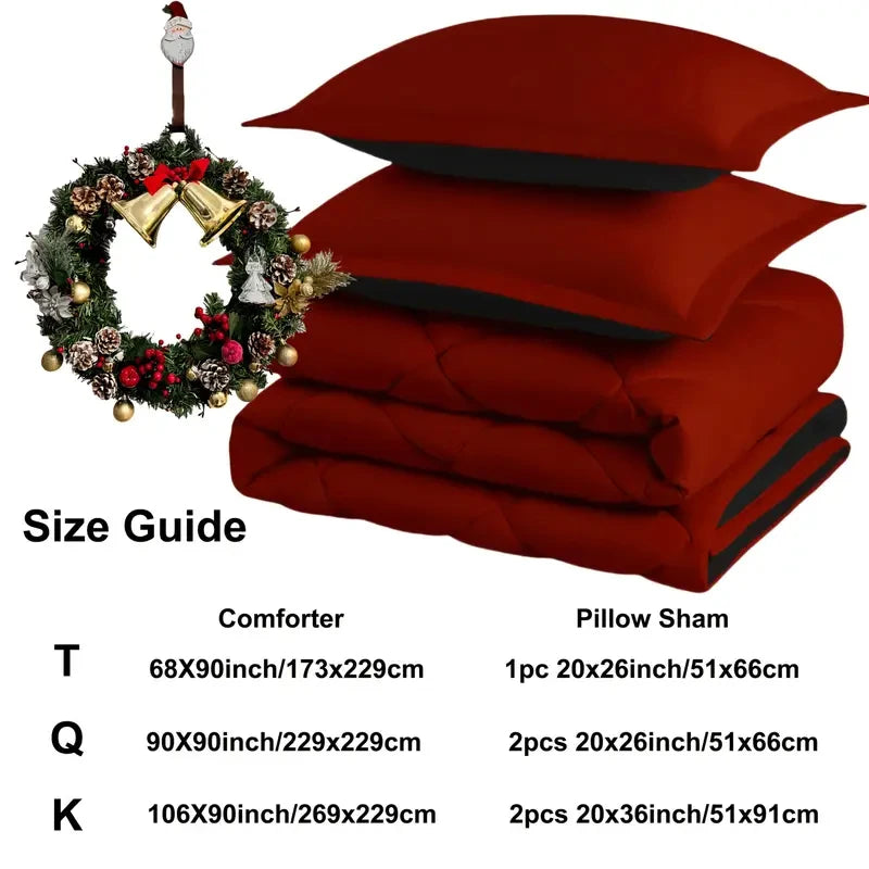 Zhejiang Reversible Comforter Bedding Set 3 Piece With Pillow Shams