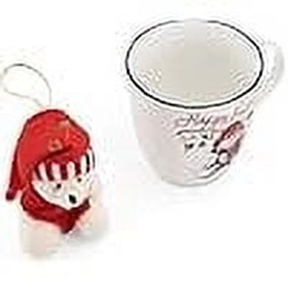 Winterberry Porcelain Mug with Plush Bear Holiday Ornament 20 oz Festive Christmas Drinkware Happy Holidays Gift Kids