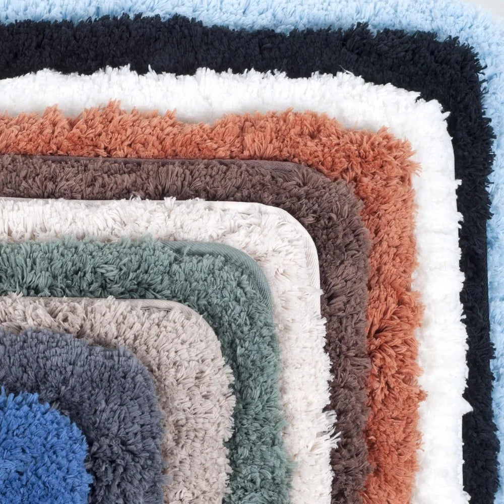 3-Piece Non-Slip Bathroom Rug Set with Contour Mat & Toilet Cover - Soft Machine Washable Ivory Mats