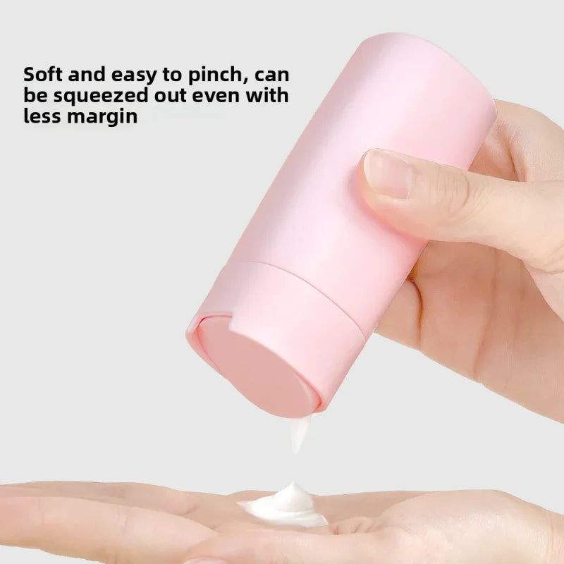 ‌6pc Silicone Travel Bottles Leak-Proof Set - Refillable Squeeze Tubes for Shampoo, Lotion, Cream, Carry-On Cosmetic Containers