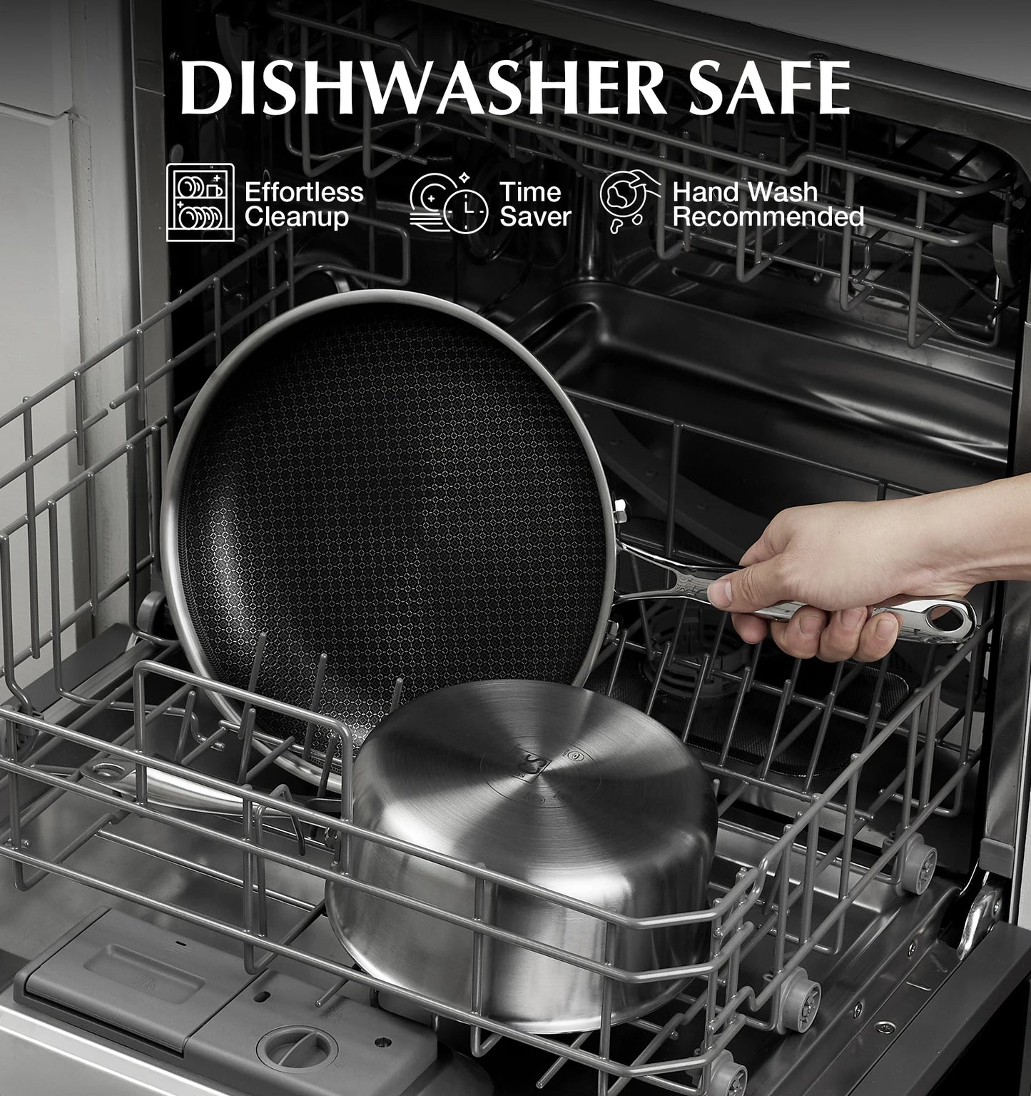 KOCH SYSTEME CS Hybrid Nonstick Stainless Steel Saucepan Set, 1QT & 2QT Triply Stainless Steel Saucepan Set