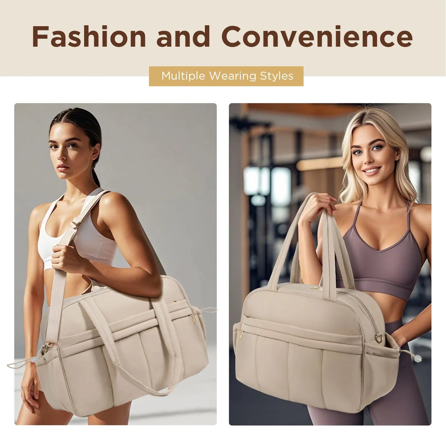 Guangdong Quilted Weekender Duffel Bag For Daily Travel