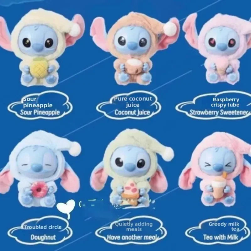 Miniso Disney Stitch Eat Some Thing Before Sleep Series Vinyl Blind Box Bag Pendant Cute Doll Mystery Box Toy Adult Gift