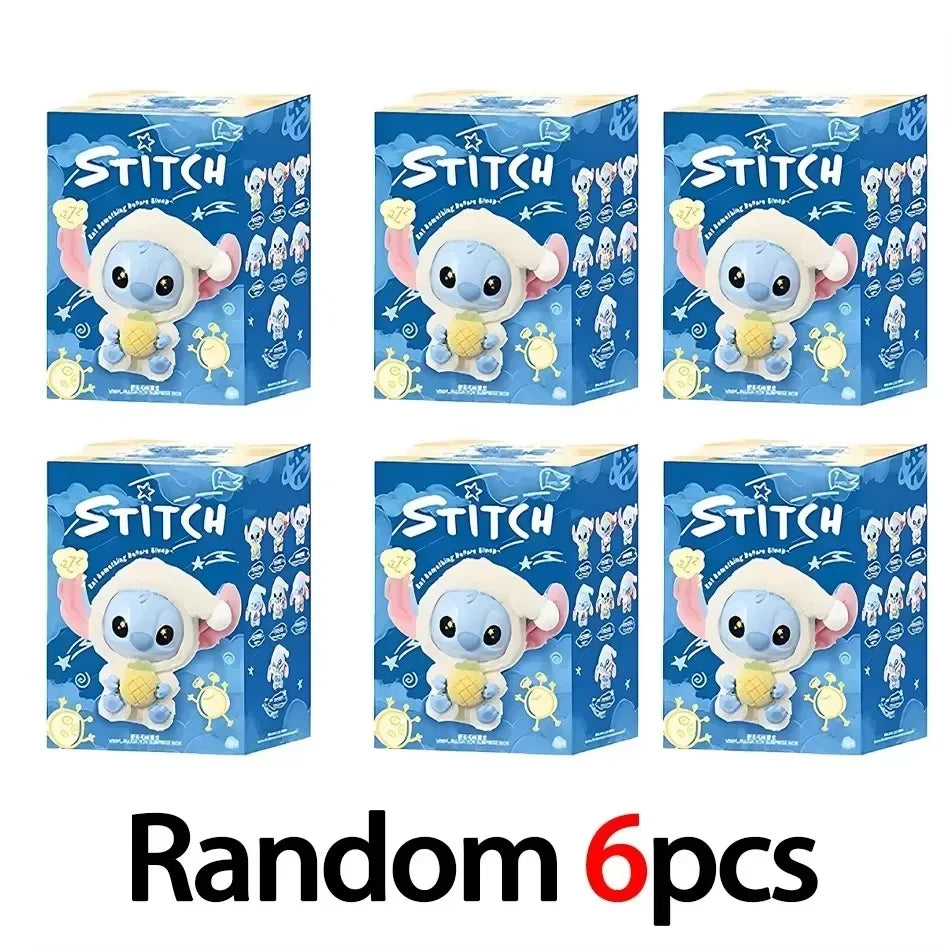 Miniso Disney Stitch Eat Some Thing Before Sleep Series Vinyl Blind Box Bag Pendant Cute Doll Mystery Box Toy Adult Gift