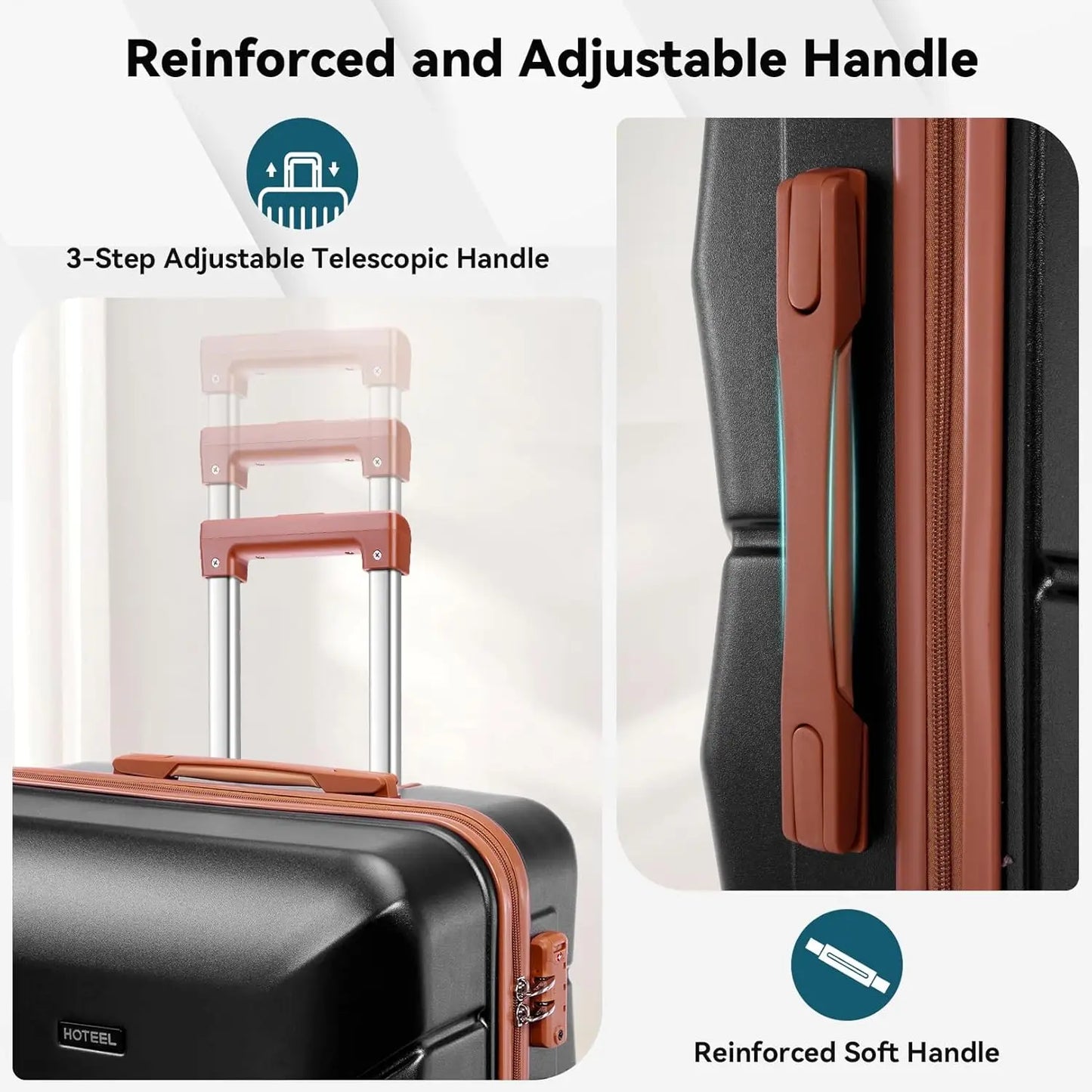 3 Piece Luggage Set ABS Hardshell Suitcase With Spinner Wheels TSA Lock Travel Carry On Luggages For Business 20/24/28 Inch