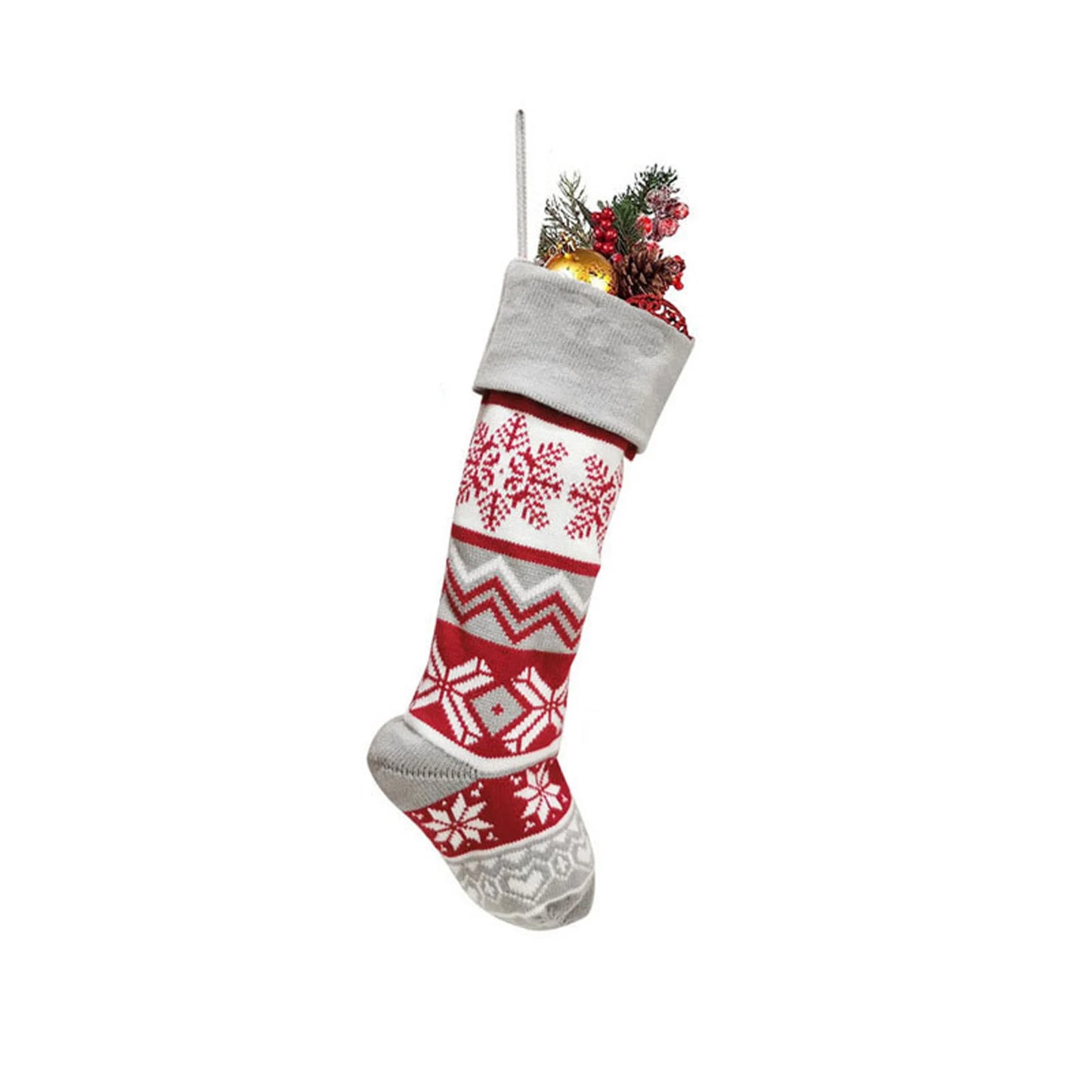 Christmas Decorations Christmas Decorations Wool Socks Red And Gray Elk Gift Bag Children'S Gift Bag Knitted Christmas Socks