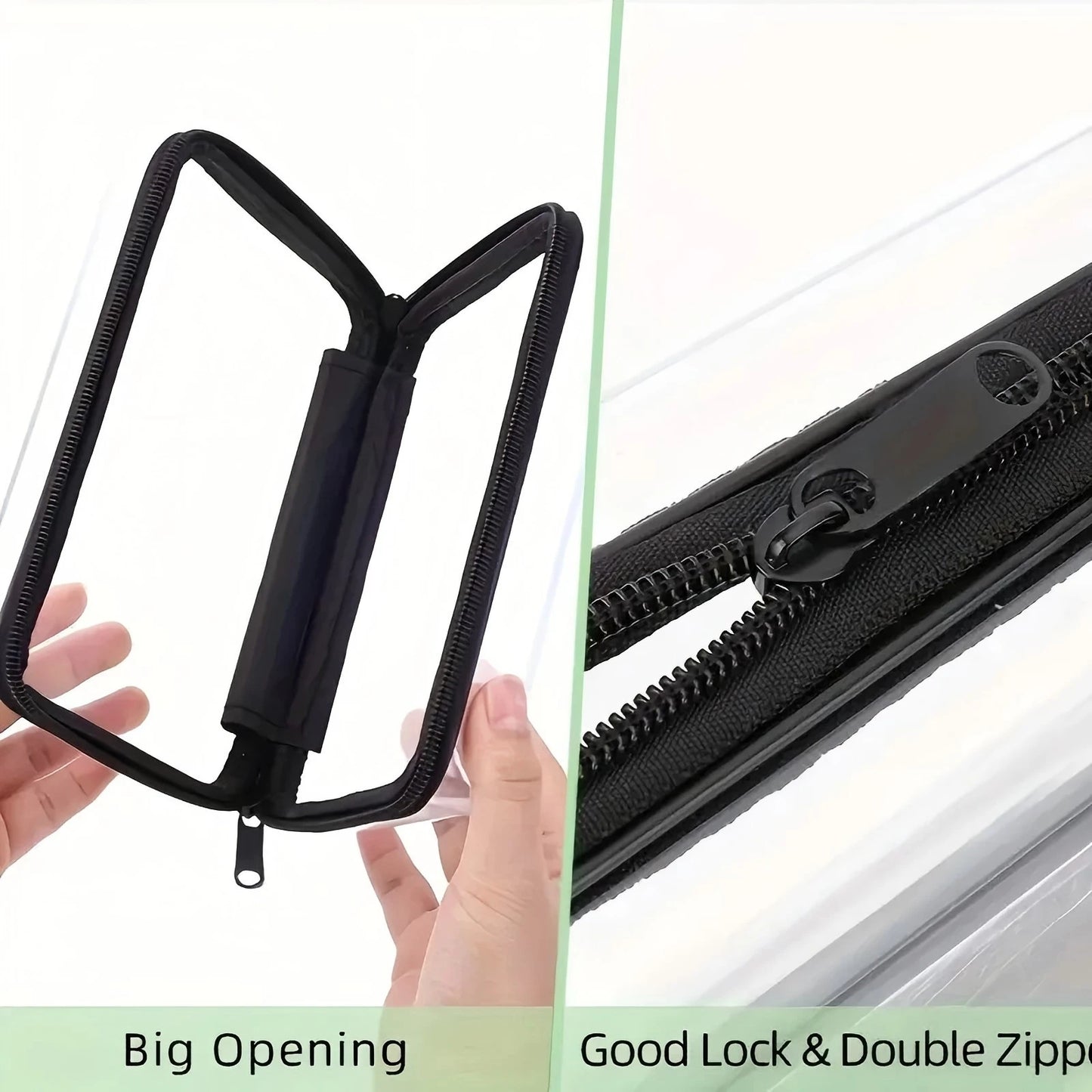 3PCS（L+M+S） Zippered Transparent Cases For Snacks, Clear Organizer Bags, Portable  Grade Plastic Zipper Pouches Travel Case