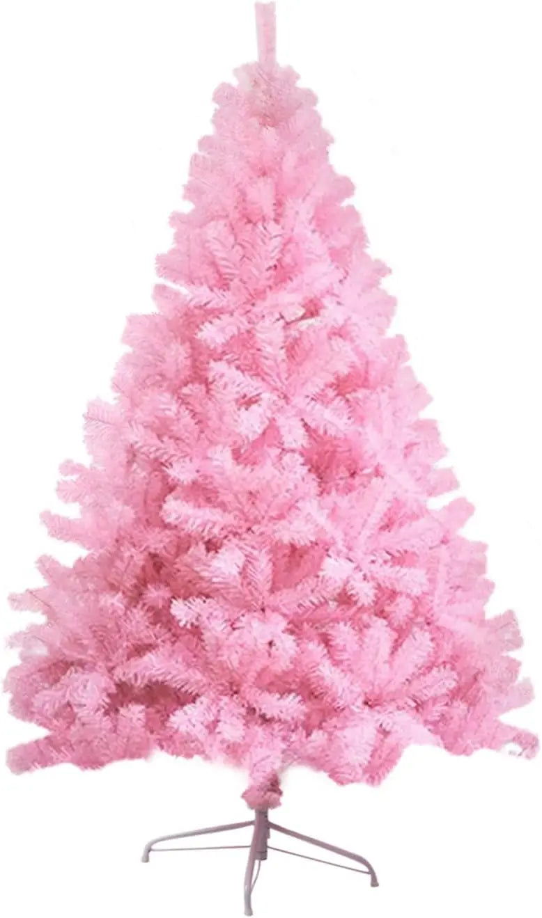 CCINEE 6ft Pink Artificial Christmas Tree 700 Branch Tips Hinged Spruce with Metal Stands Easy Assembly for Xmas Holidy