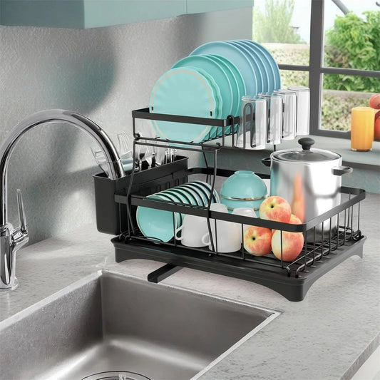 High-concerned Chemical 2-Tier Steel Dish Drying Rack