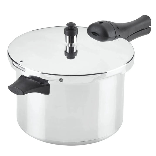 Pressure Cooker 6 Quart Aluminum Stovetop Pressure Cooker, Induction Compatible, Metal Utensil Safe, Silver