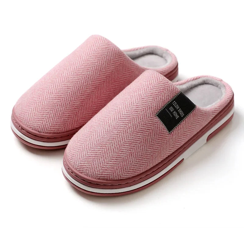 Mens Autumn Winter Cotton Slippers Indoor Plush Warm Non Slip